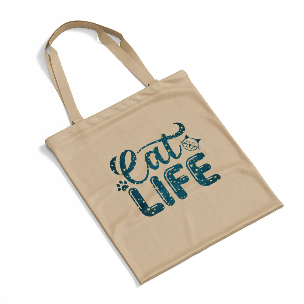 Cat Life With Cat In Star Pattern Tote at $22.95 found at Personalizedpetlovergifts