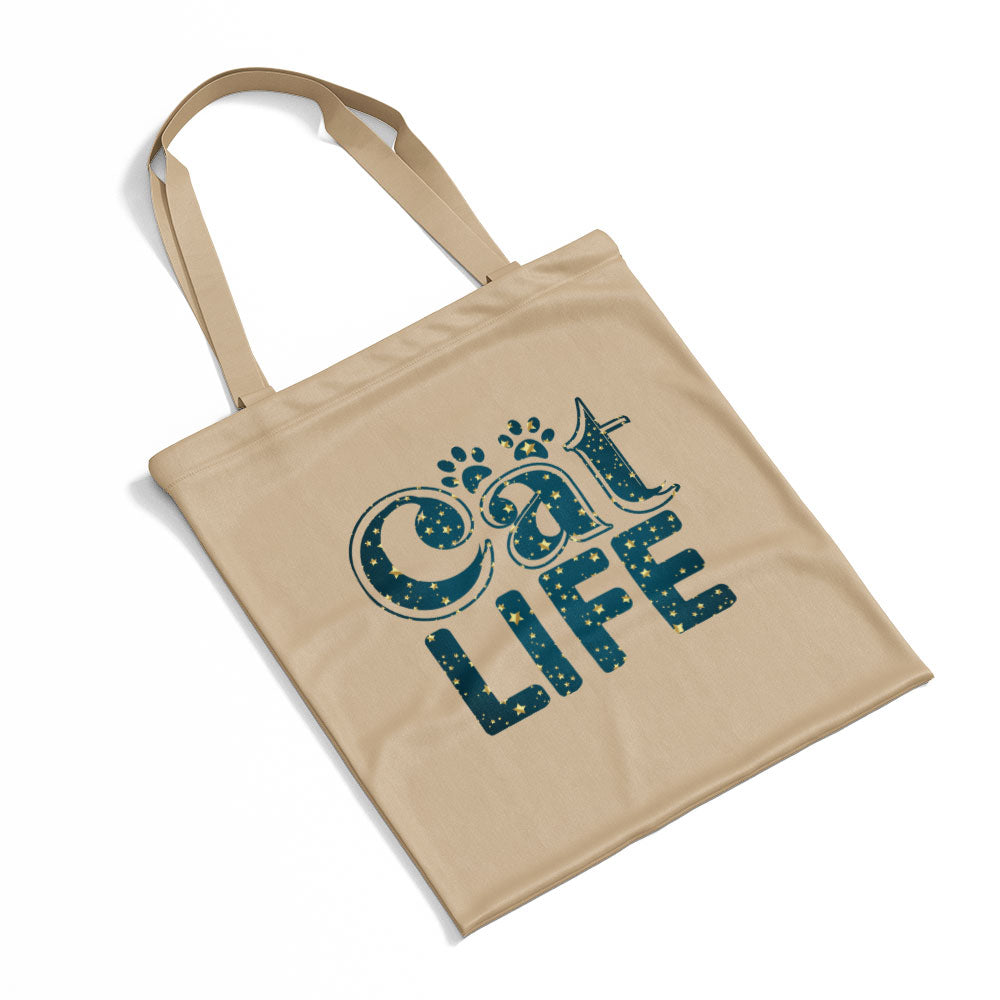 Cat Life With Paws In Star Pattern Tote at $22.95 found at Personalizedpetlovergifts