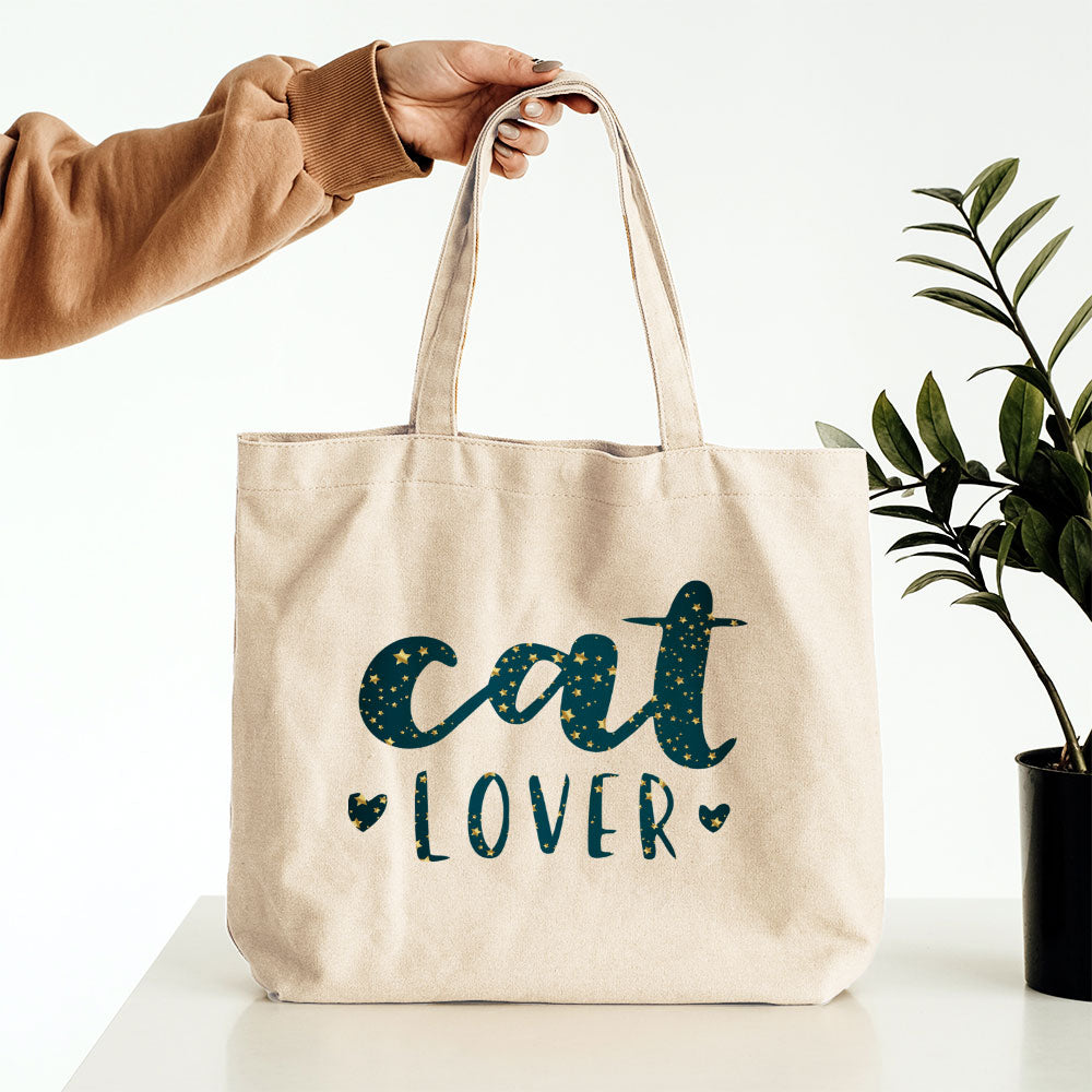 Cat Lover In Star Pattern Tote at $22.95 found at Personalizedpetlovergifts