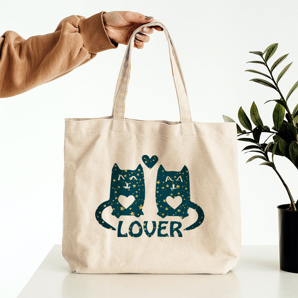 Cat Lovers In Star Pattern Tote at $22.95 found at Personalizedpetlovergifts