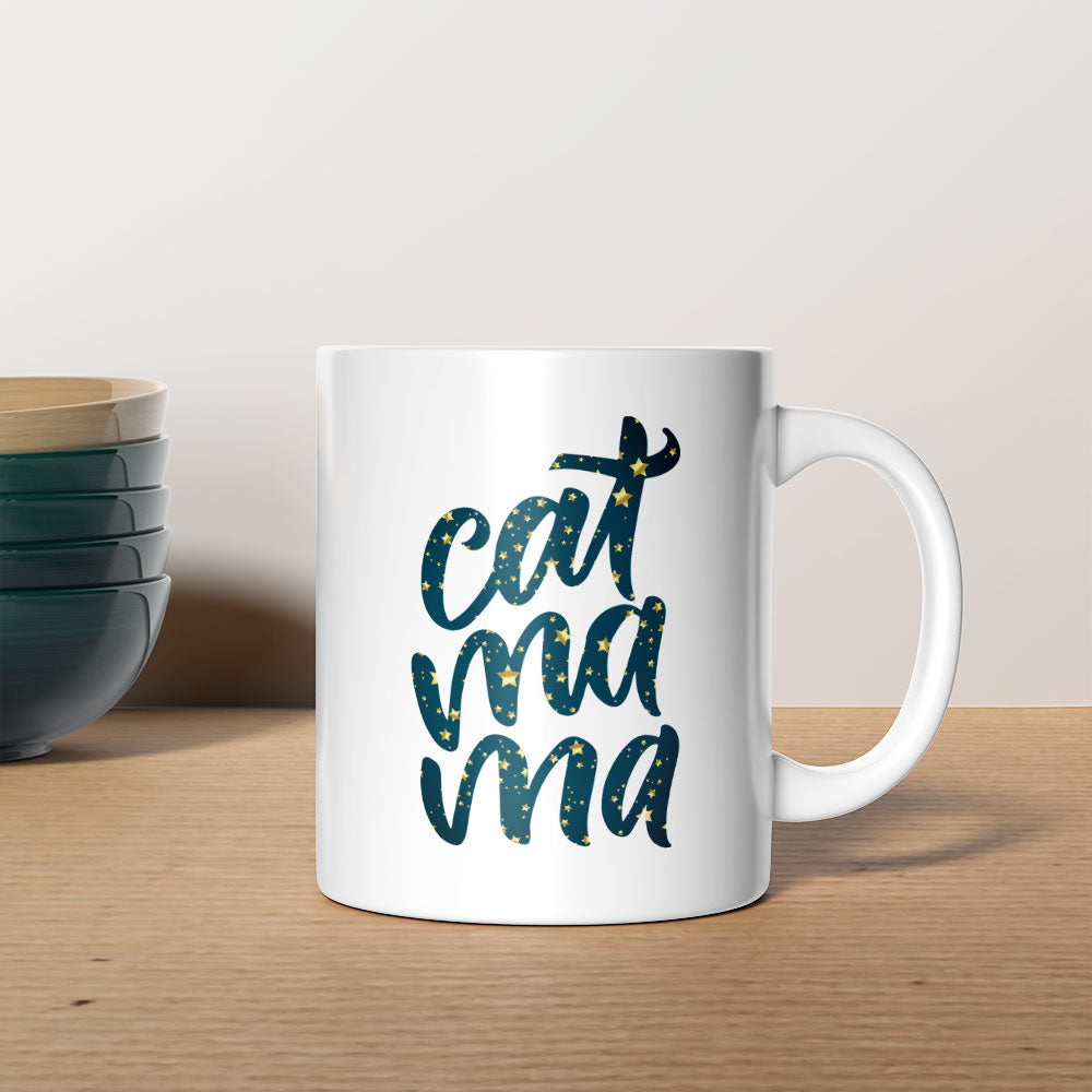 Cat Ma Ma In Star Pattern Mug at $13.95 found at Personalizedpetlovergifts