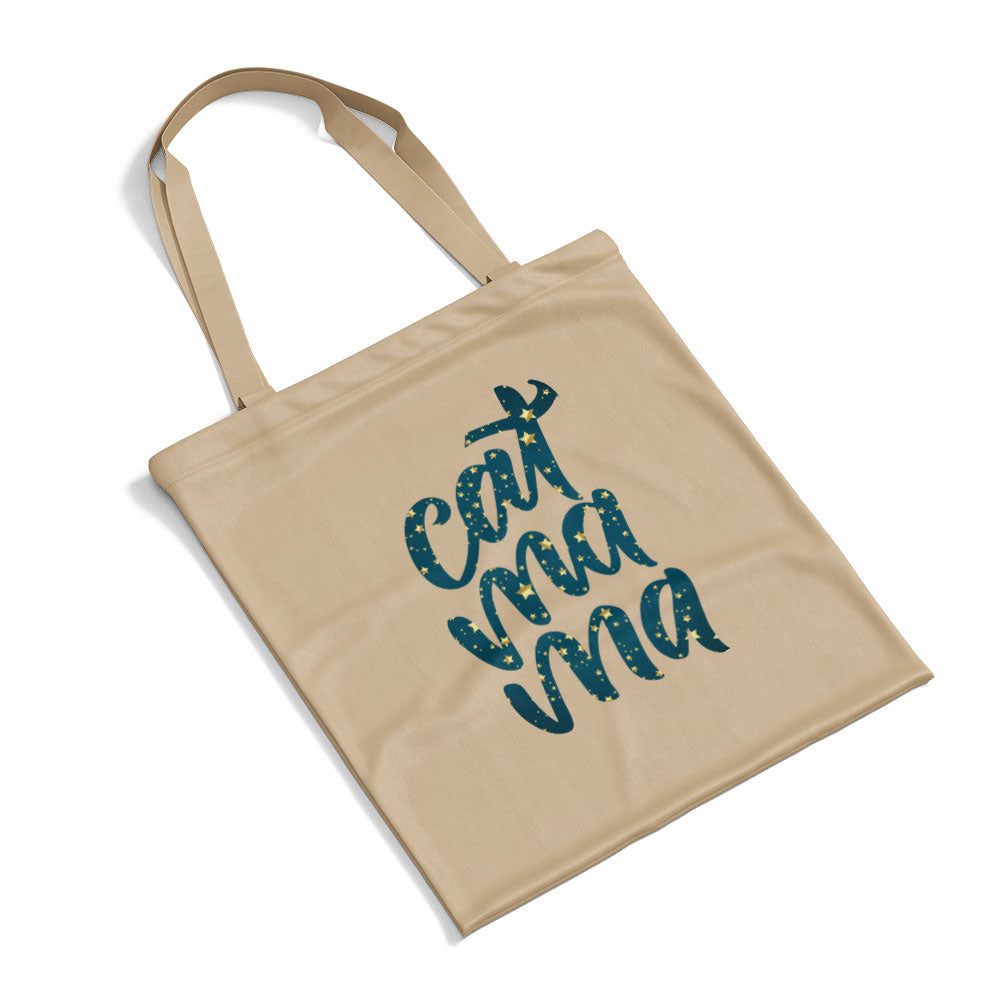 Cat Ma Ma In Star Pattern Tote at $22.95 found at Personalizedpetlovergifts