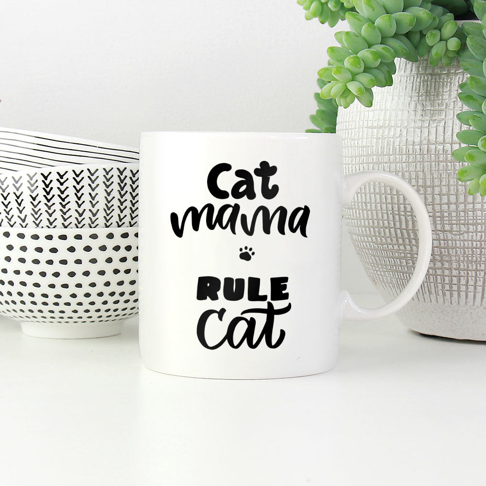 Cat Mom With Pawprints Coffee Mug at $13.95 found at Personalizedpetlovergifts