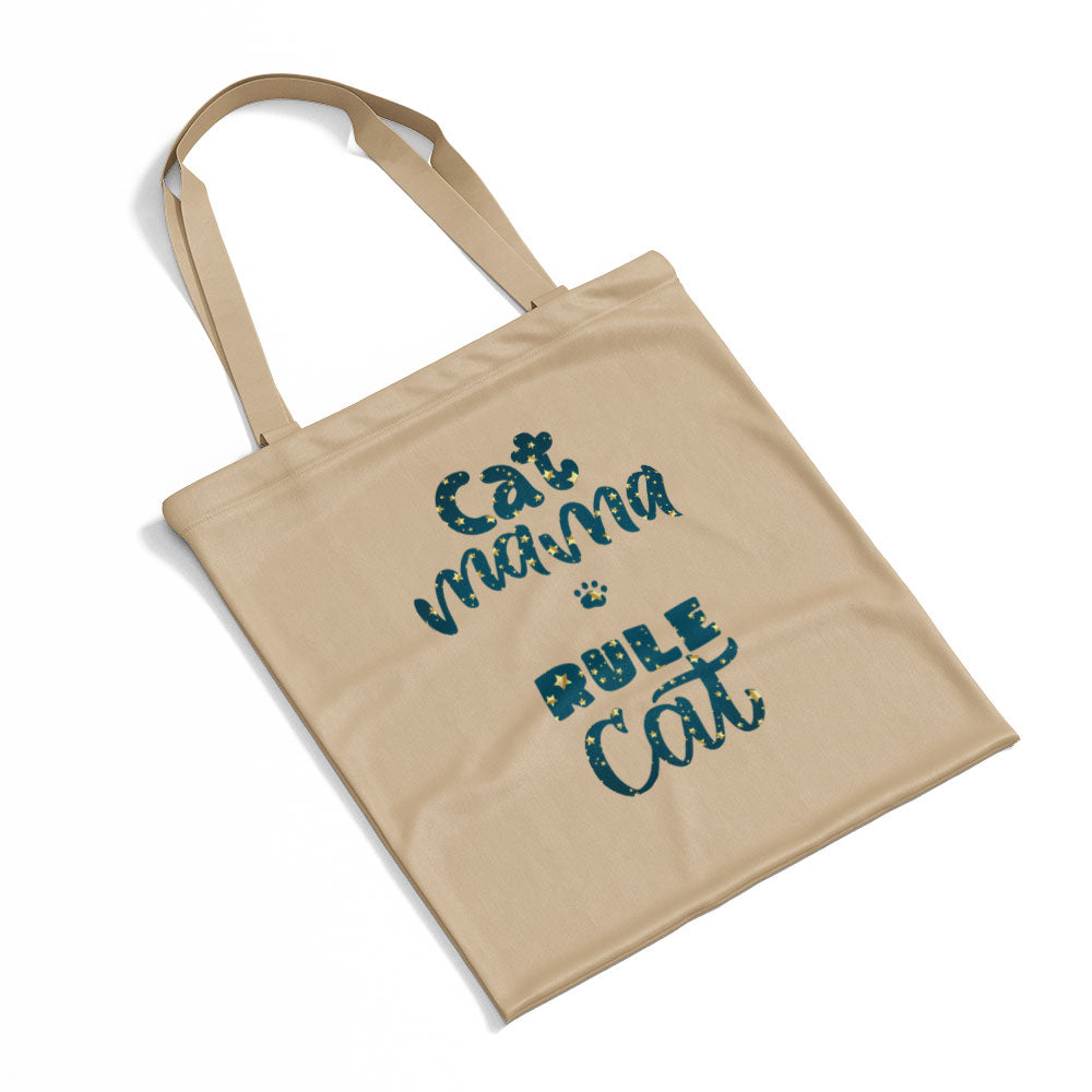 Cat Mama Rule Cat In Star Pattern Tote at $22.95 found at Personalizedpetlovergifts