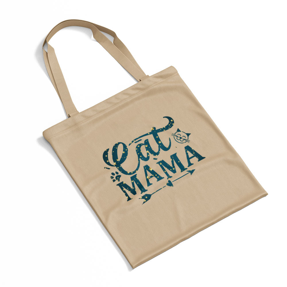 Cat Mama With Arrowsq In Star Pattern Tote at $22.95 found at Personalizedpetlovergifts