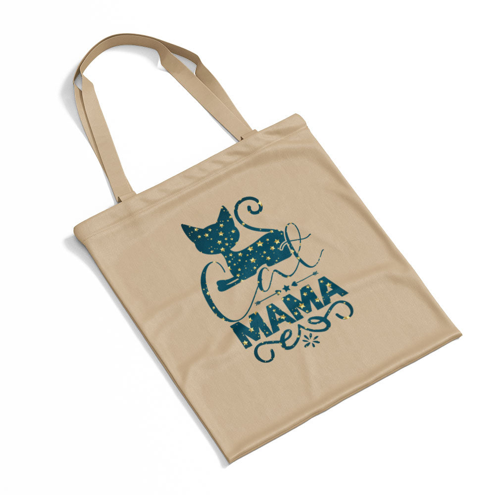 Cat Mama With Cat In Star Pattern Tote at $22.95 found at Personalizedpetlovergifts