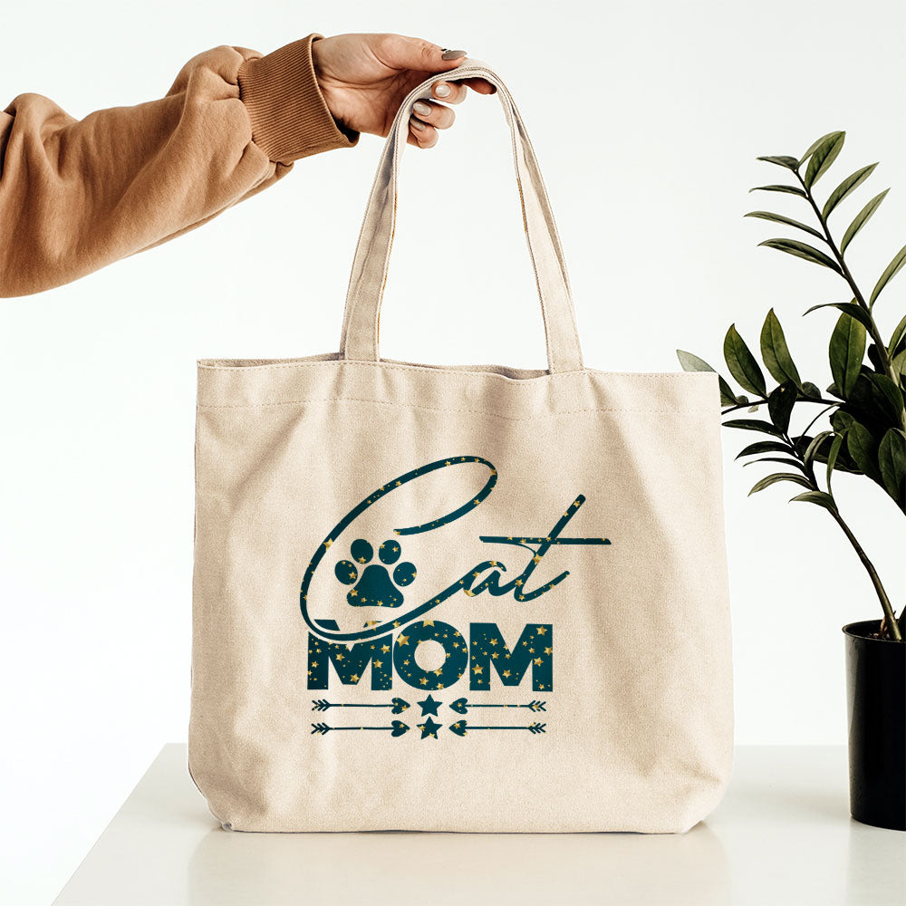 Cat Mom With Arrows In Star Pattern Tote at $22.95 found at Personalizedpetlovergifts