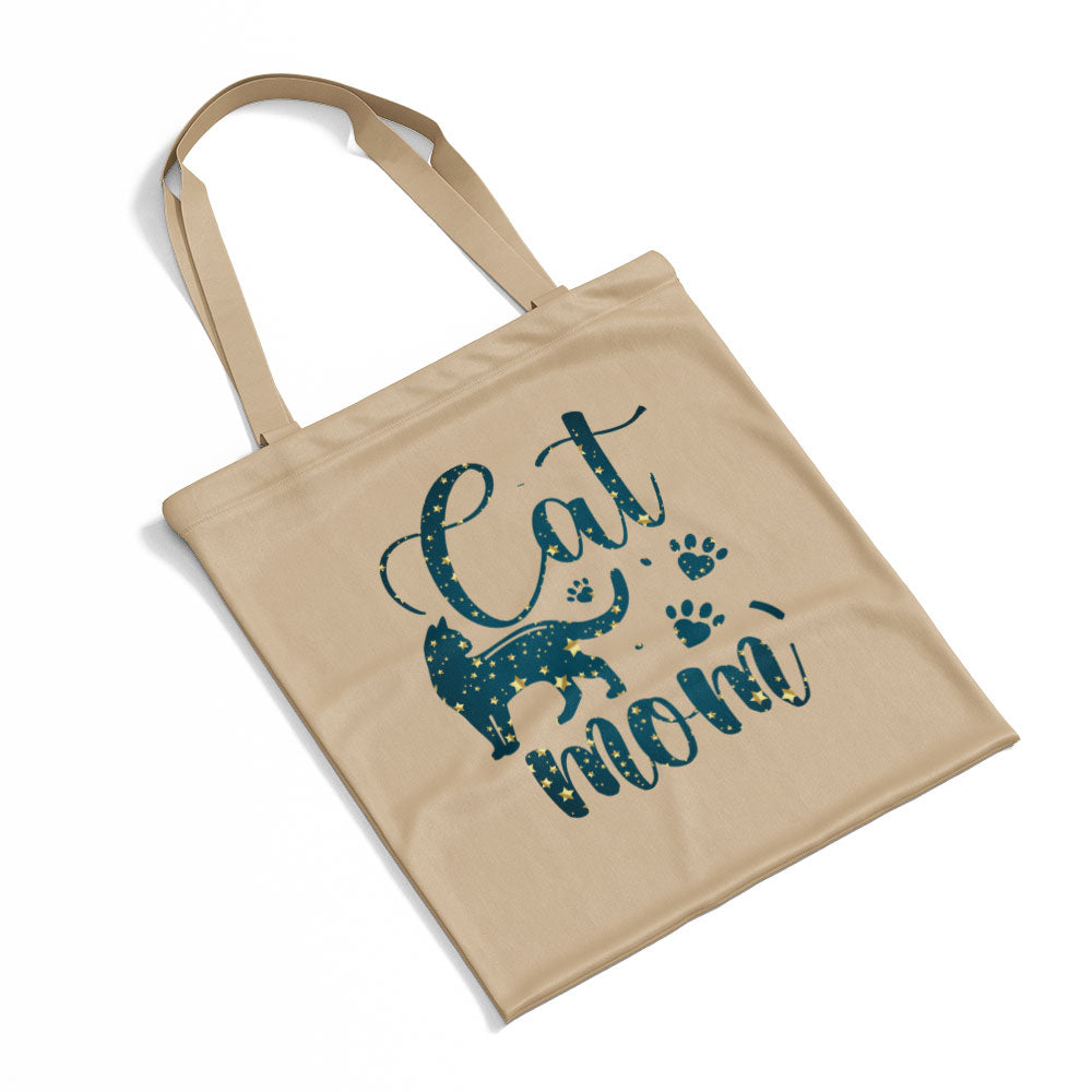 Cat Mom With Pawprints In Star Pattern Tote at $22.95 found at Personalizedpetlovergifts