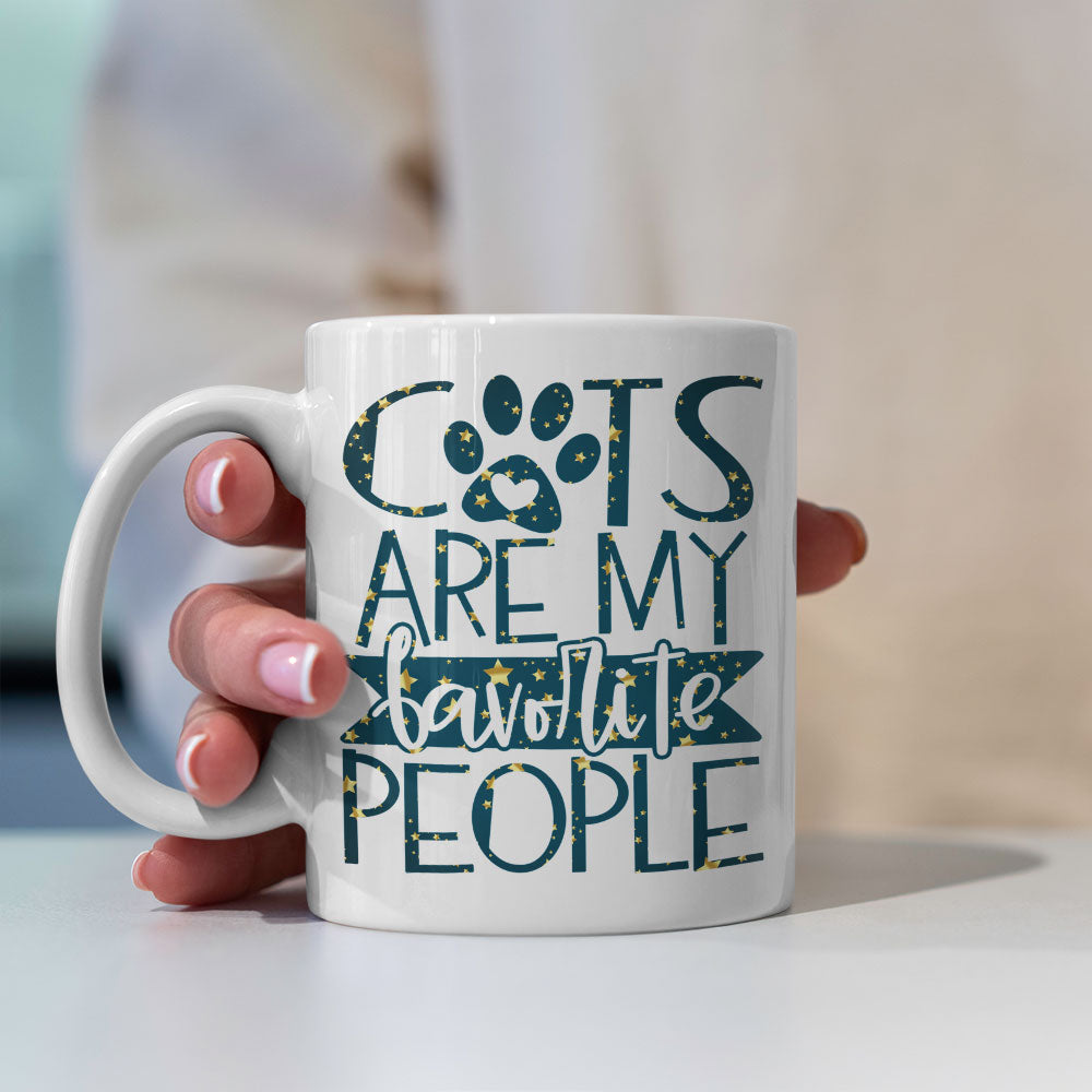 Cats Are My Favorite People In Star Pattern Mug at $13.95 found at Personalizedpetlovergifts