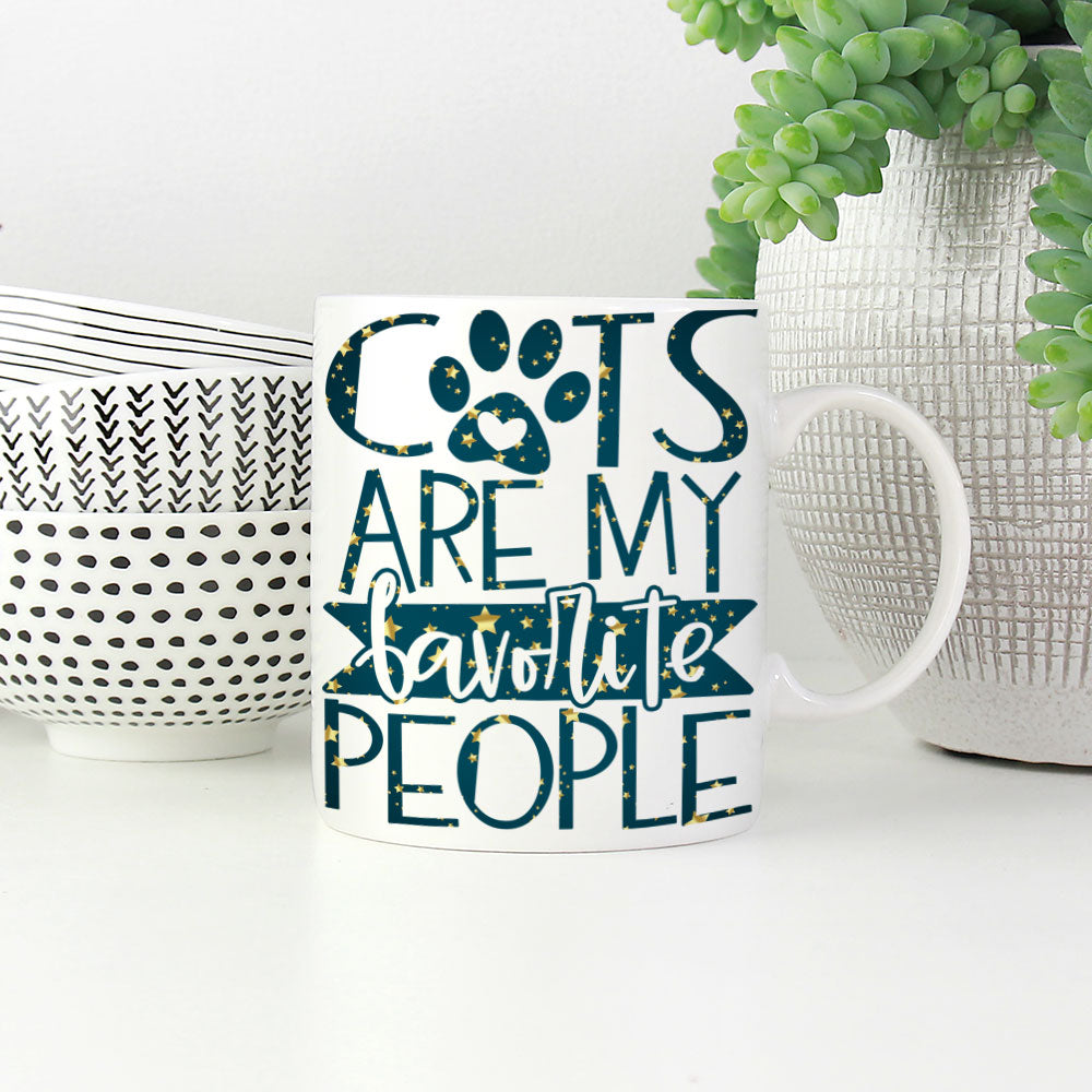 Cats Are My Favorite People In Star Pattern Mug at $13.95 found at Personalizedpetlovergifts