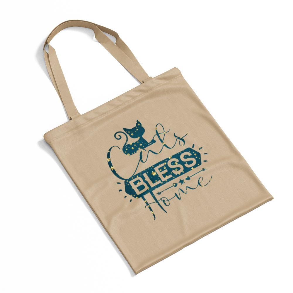 Cats Bless Home In Star Pattern Tote at $22.95 found at Personalizedpetlovergifts