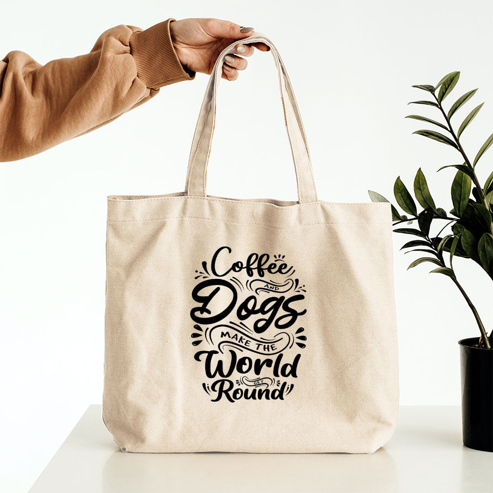 Coffee And Dogs Make The World Go Round Totes at $22.95 found at Personalizedpetlovergifts