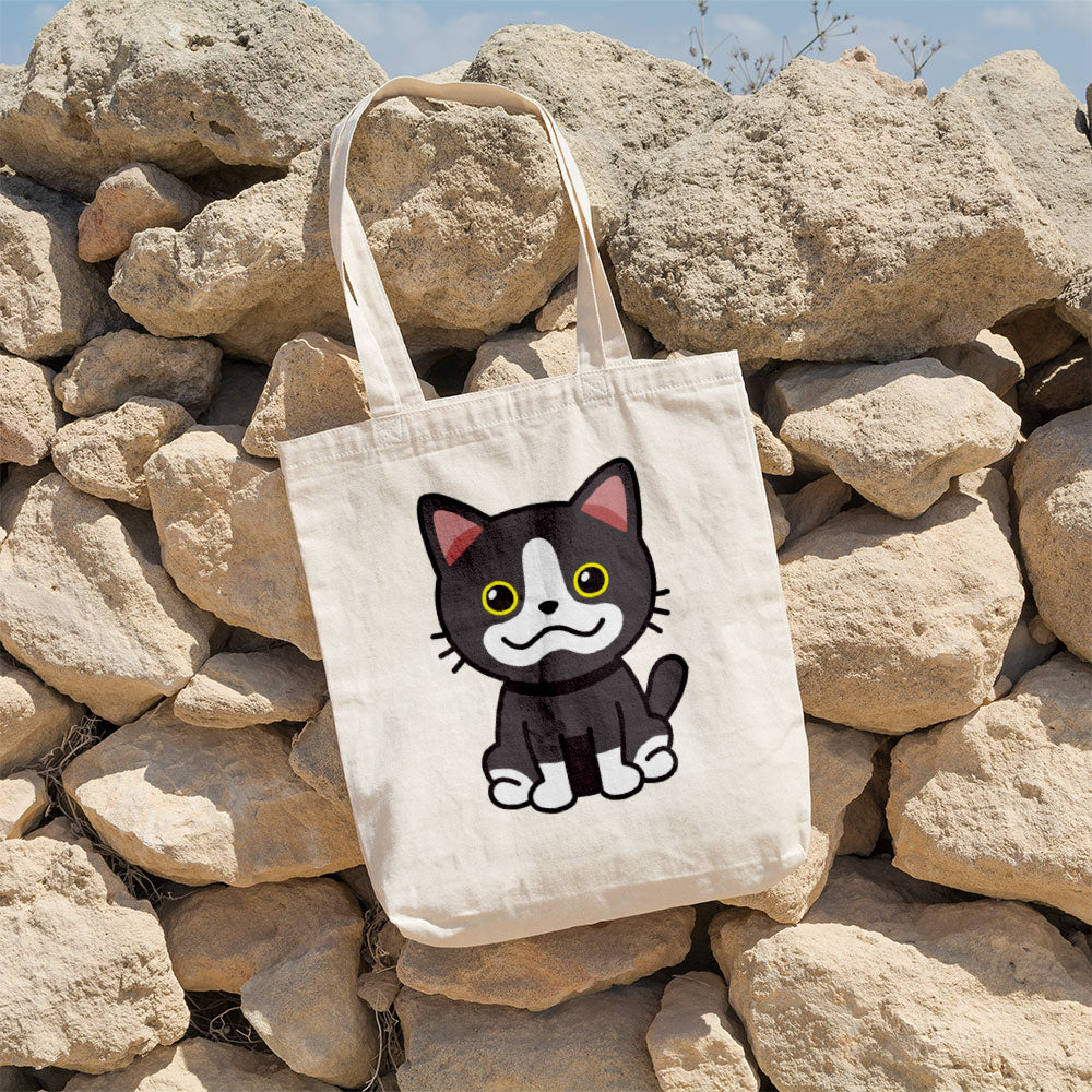 Cute Black Dog Sitting Totes at $22.95 found at Personalizedpetlovergifts