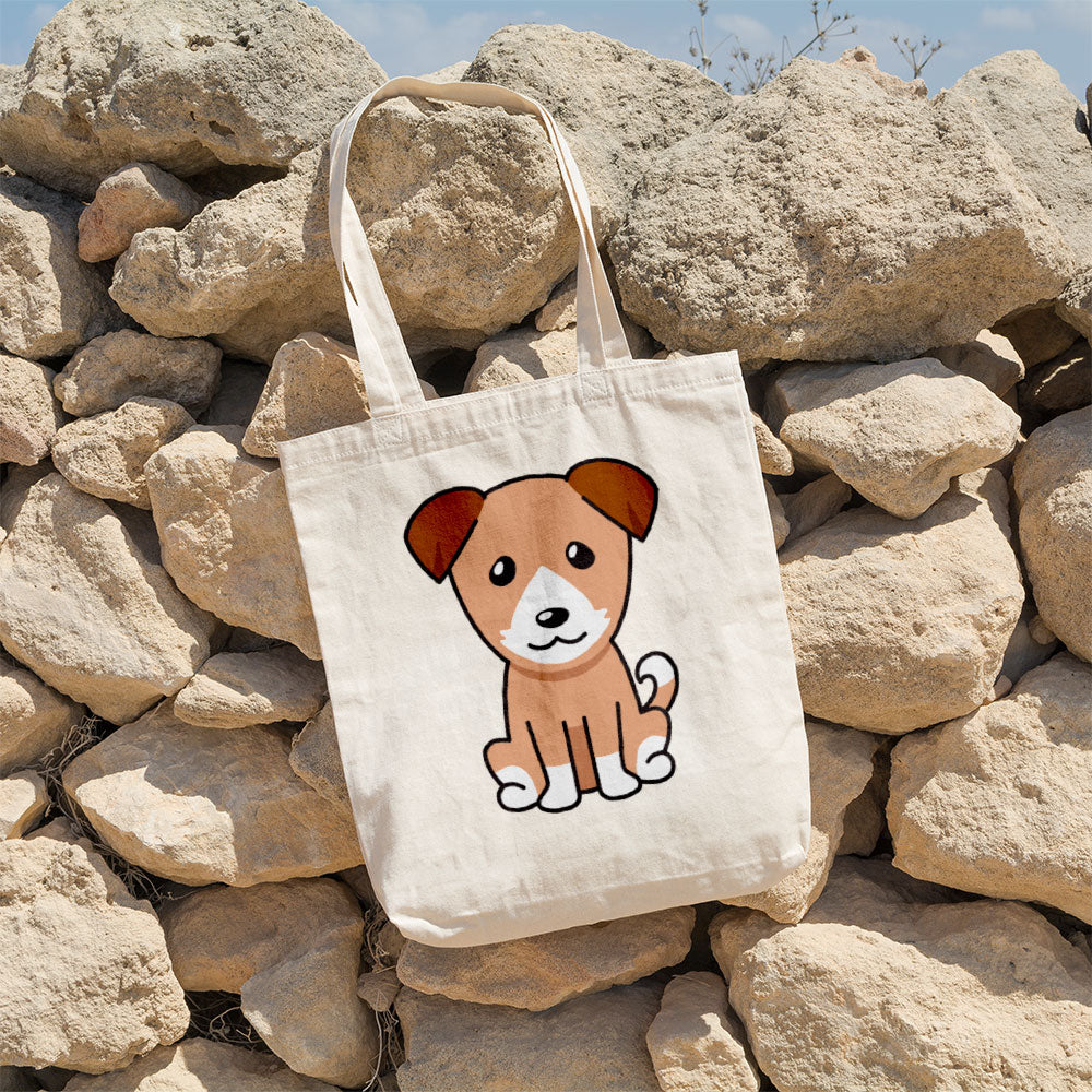 Cute Brown White Dog Totes at $22.95 found at Personalizedpetlovergifts