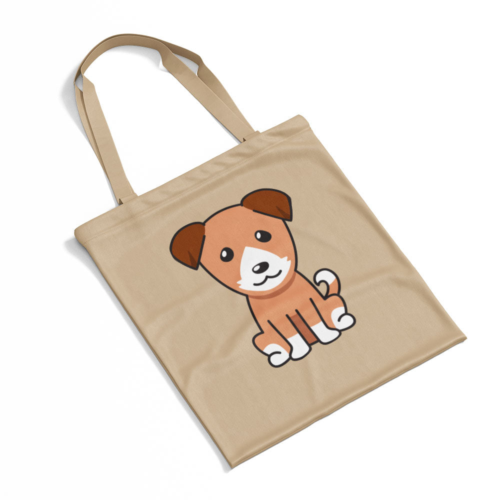 Cute Brown White Dog Totes at $22.95 found at Personalizedpetlovergifts