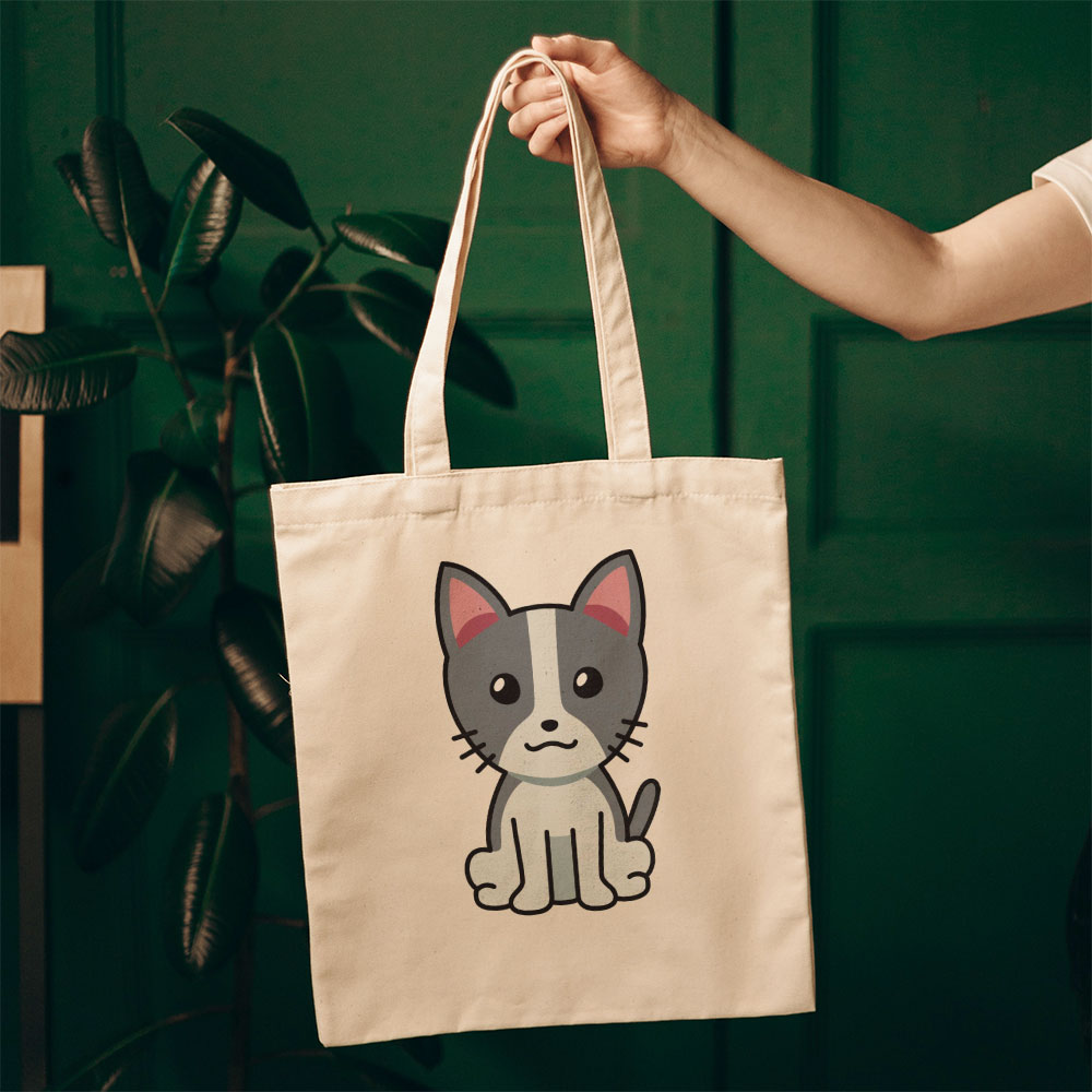 Cute Grey Puppy Cartooon Totes at $22.95 found at Personalizedpetlovergifts