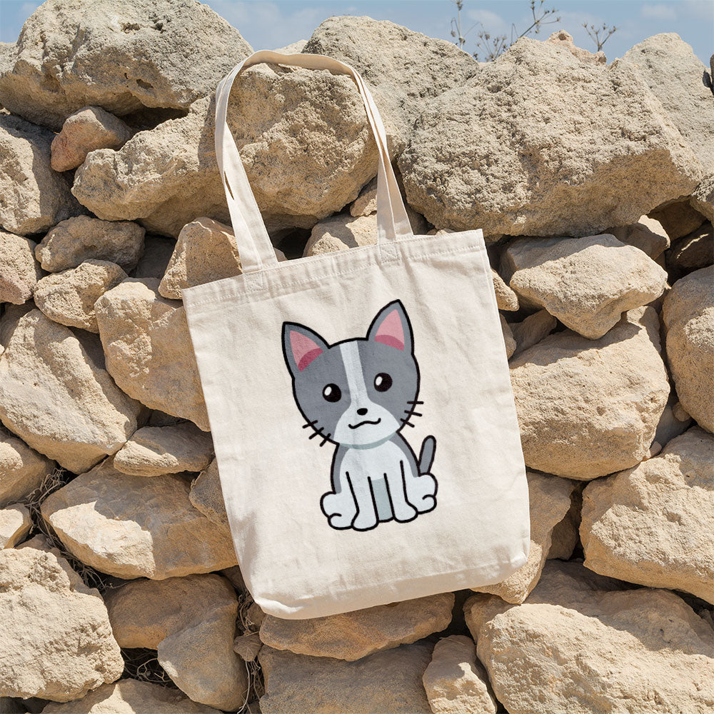 Cute Grey Puppy Cartooon Totes at $22.95 found at Personalizedpetlovergifts