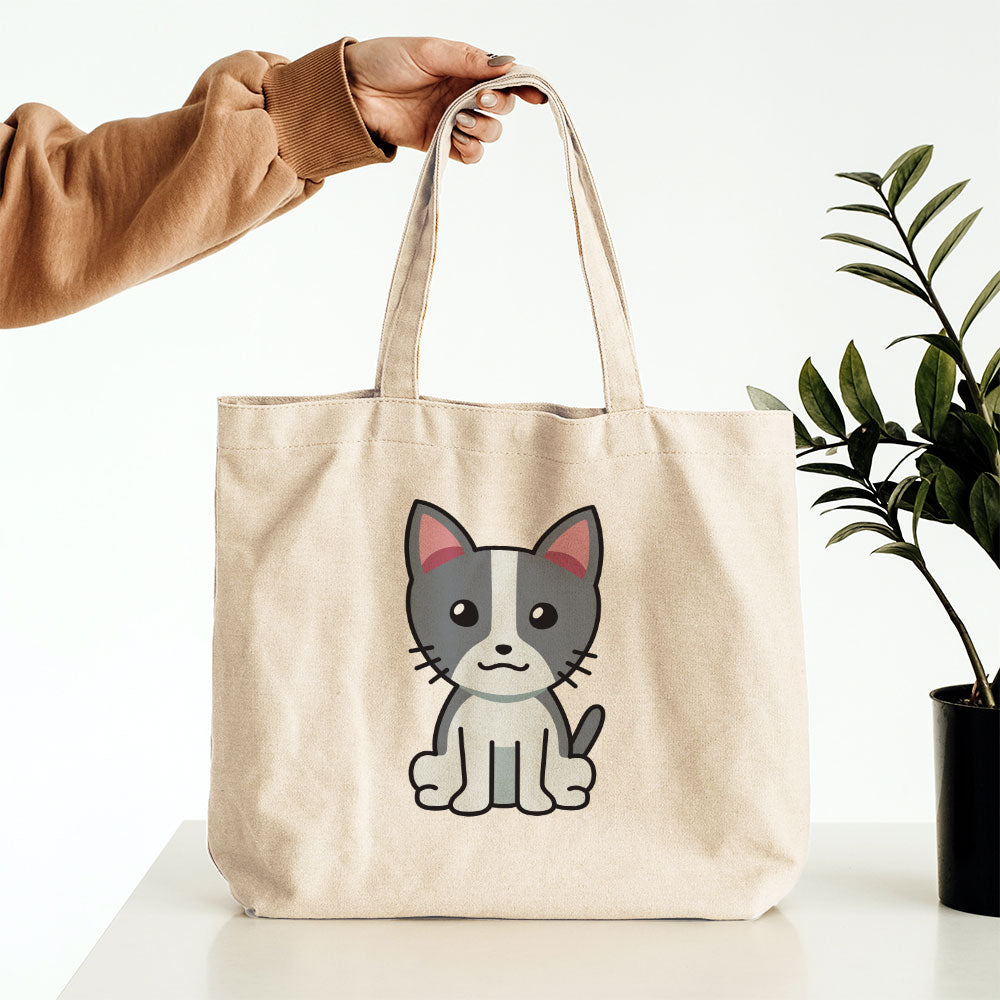 Cute Grey Puppy Cartooon Totes at $22.95 found at Personalizedpetlovergifts