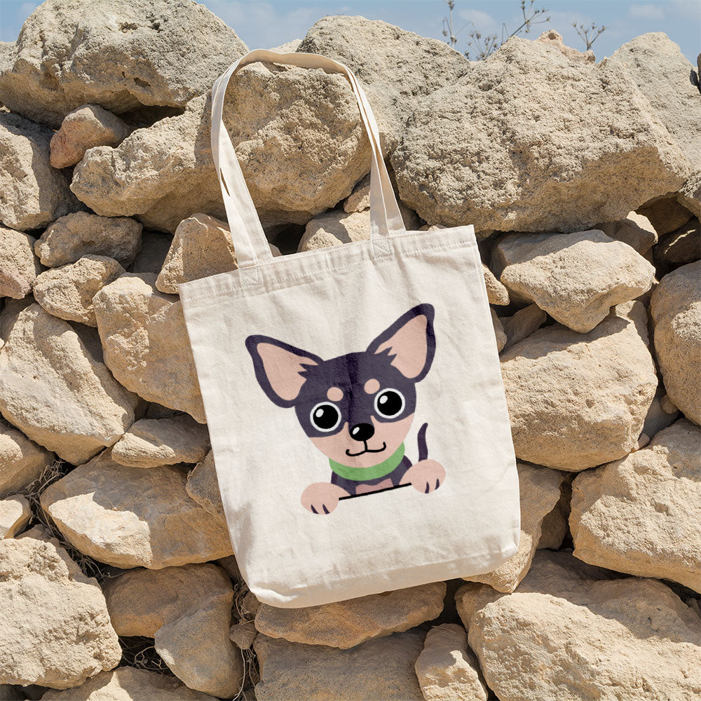 Cute Peeking Dog Totes at $22.95 found at Personalizedpetlovergifts