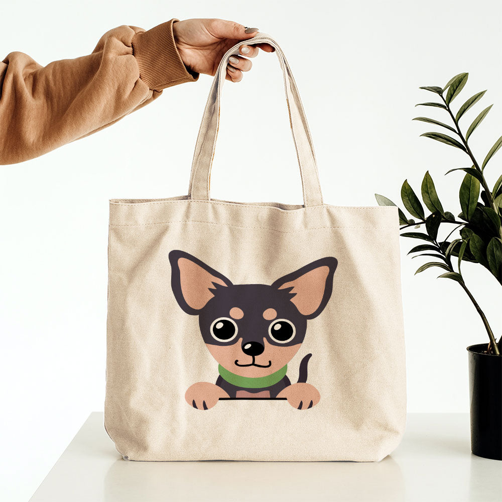 Cute Peeking Dog Totes at $22.95 found at Personalizedpetlovergifts