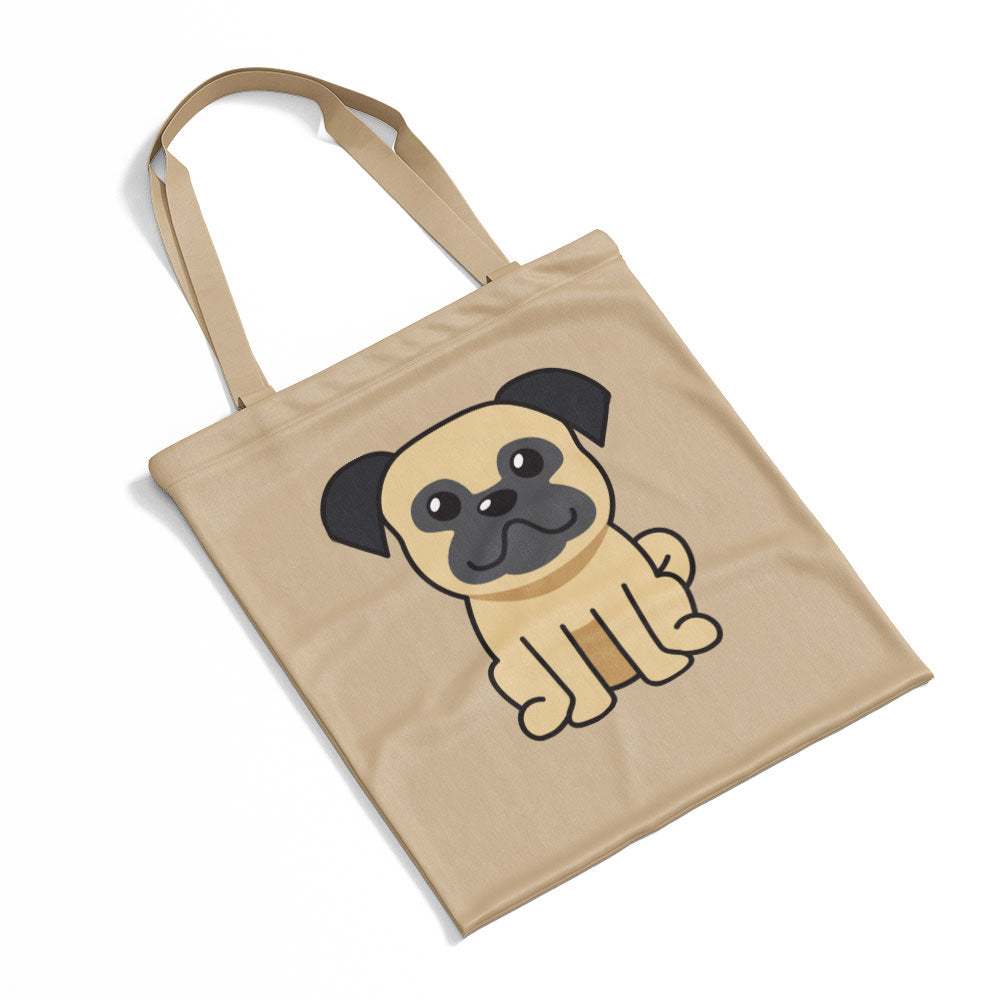 Cute Pug Cartoon Totes at $22.95 found at Personalizedpetlovergifts