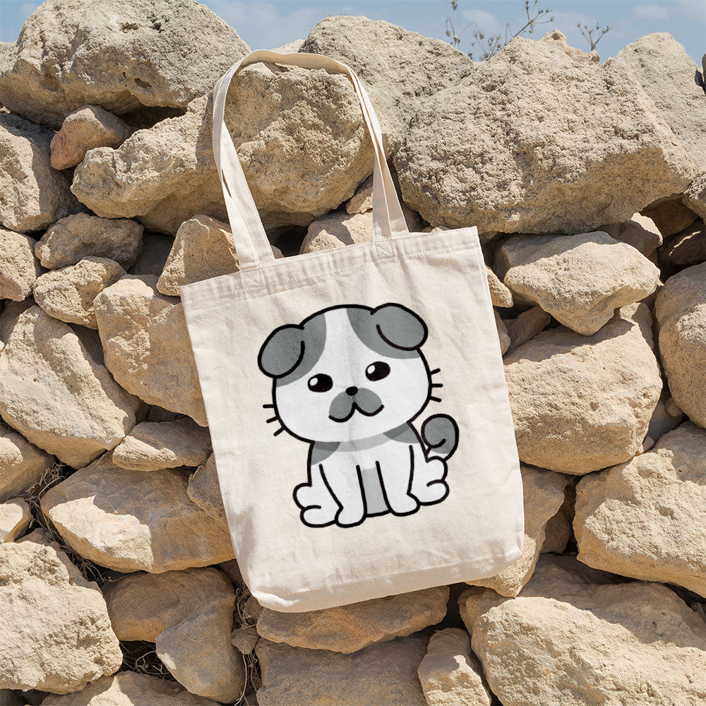 Cute White And Grey Dog Totes at $22.95 found at Personalizedpetlovergifts