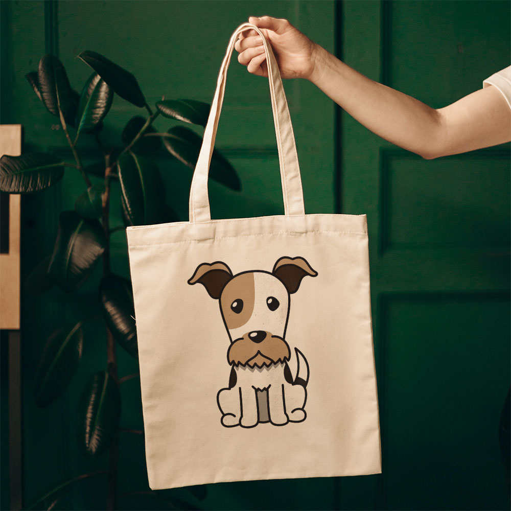 Cute White Brown Puppy Totes at $22.95 found at Personalizedpetlovergifts