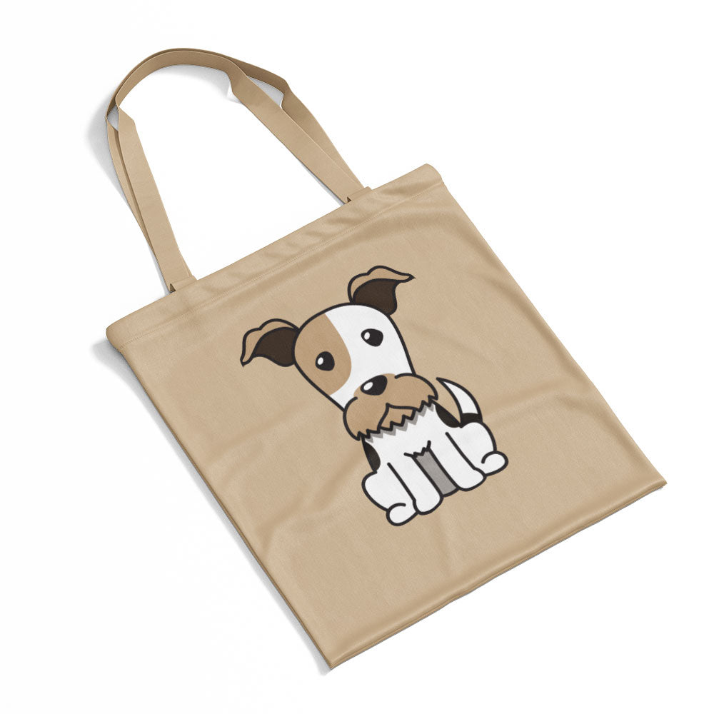 Cute White Brown Puppy Totes at $22.95 found at Personalizedpetlovergifts