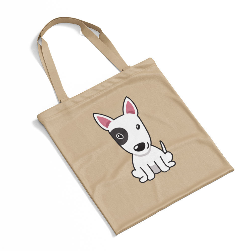 Cute White Bull Terrier Totes at $22.95 found at Personalizedpetlovergifts