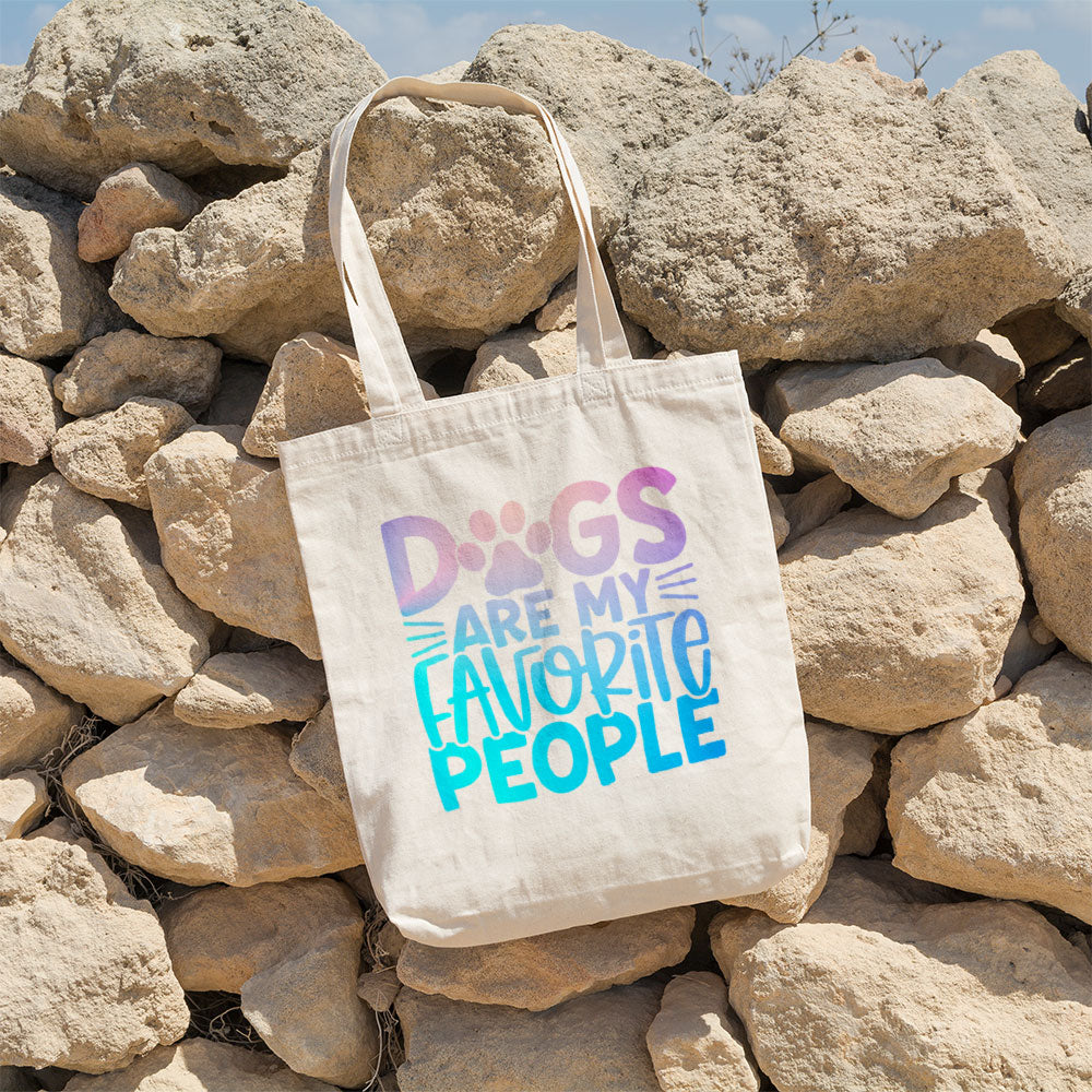 Dog Are My Favorite People With Blue Gradient Font Totes at $22.95 found at Personalizedpetlovergifts