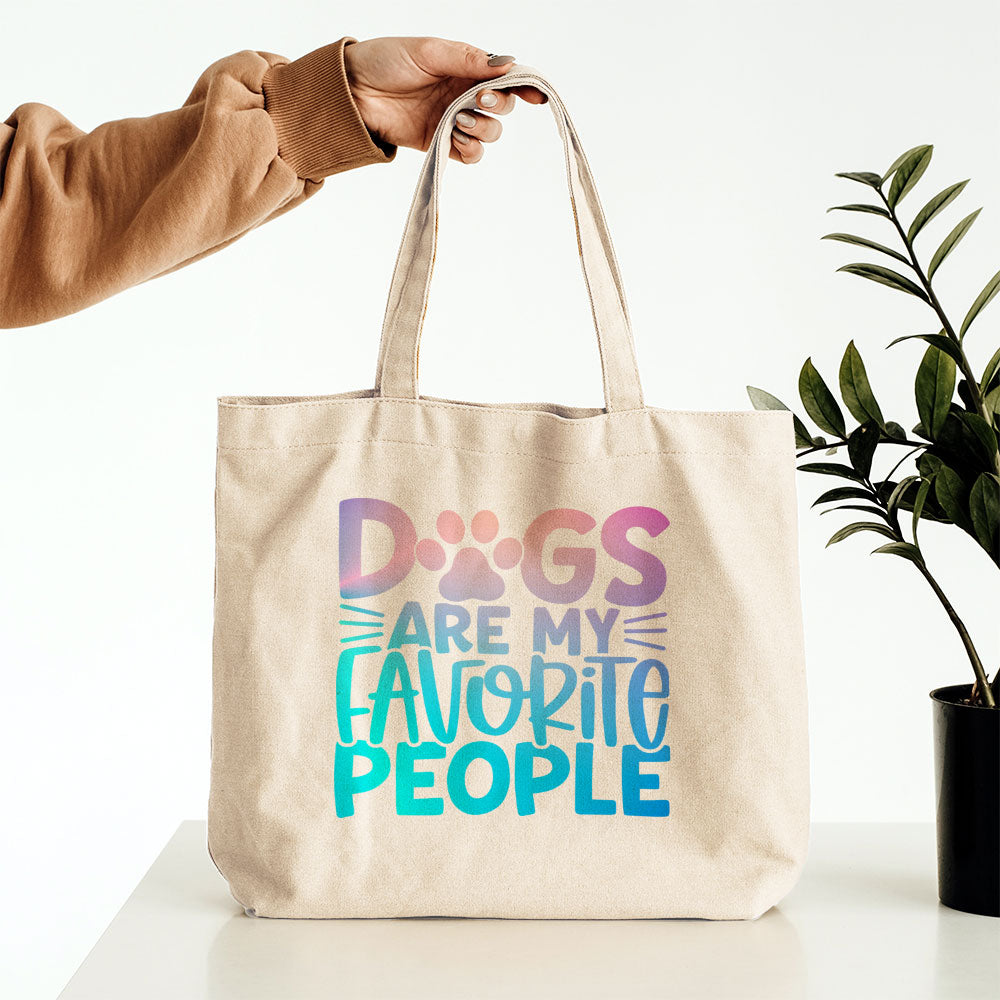 Dog Are My Favorite People With Blue Gradient Font Totes at $22.95 found at Personalizedpetlovergifts