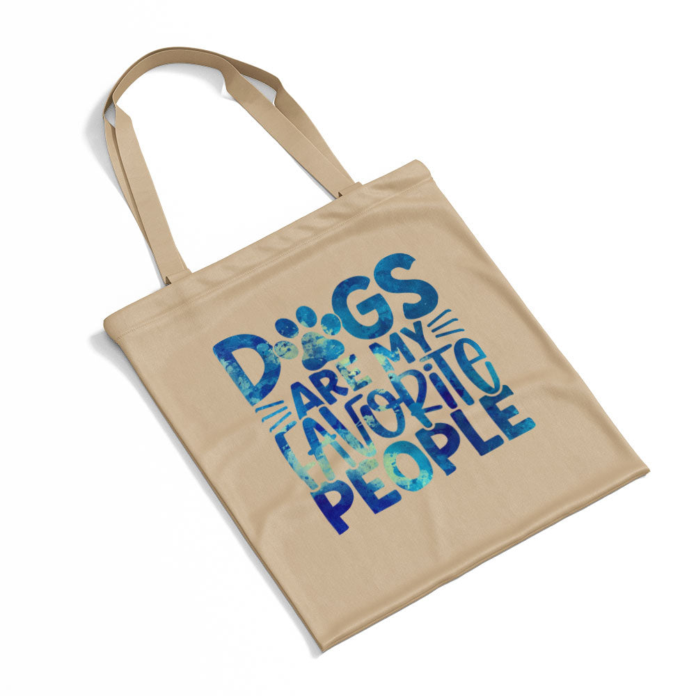 Dog Are My Favorite People With Blue Paint Font Totes at $22.95 found at Personalizedpetlovergifts