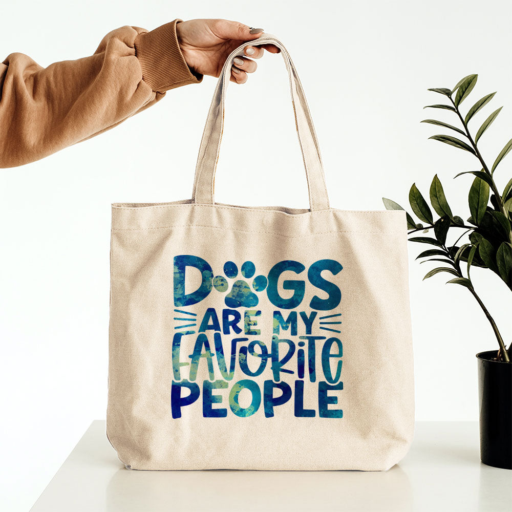 Dog Are My Favorite People With Blue Paint Font Totes at $22.95 found at Personalizedpetlovergifts