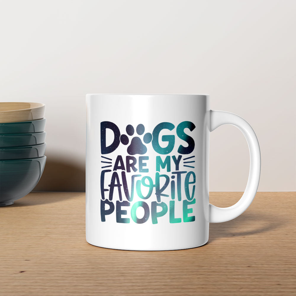 Dog Are My Favorite People with Green Galaxy font Mugs at $13.95 found at Personalizedpetlovergifts