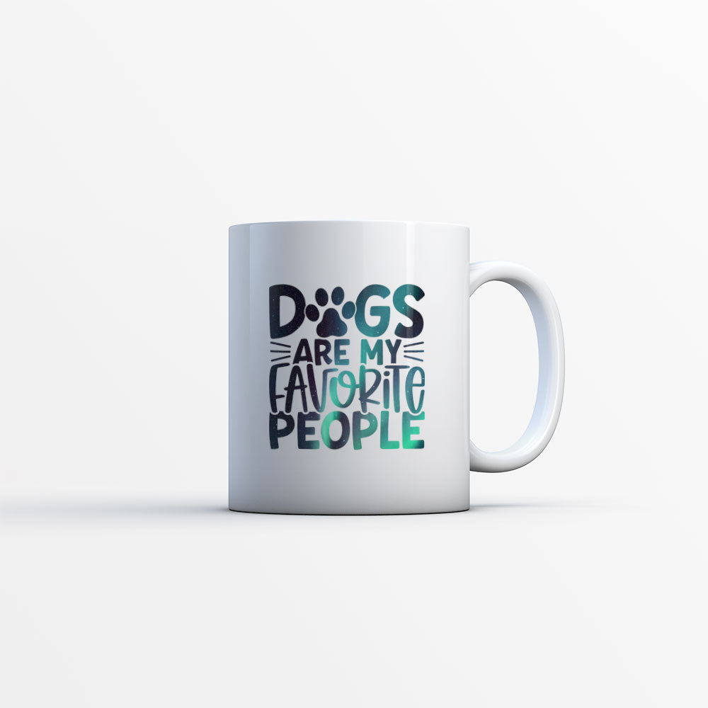 Dog Are My Favorite People with Green Galaxy font Mugs at $13.95 found at Personalizedpetlovergifts