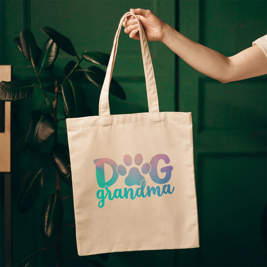 Dog Grandma With Blue Gradient Font Totes at $22.95 found at Personalizedpetlovergifts