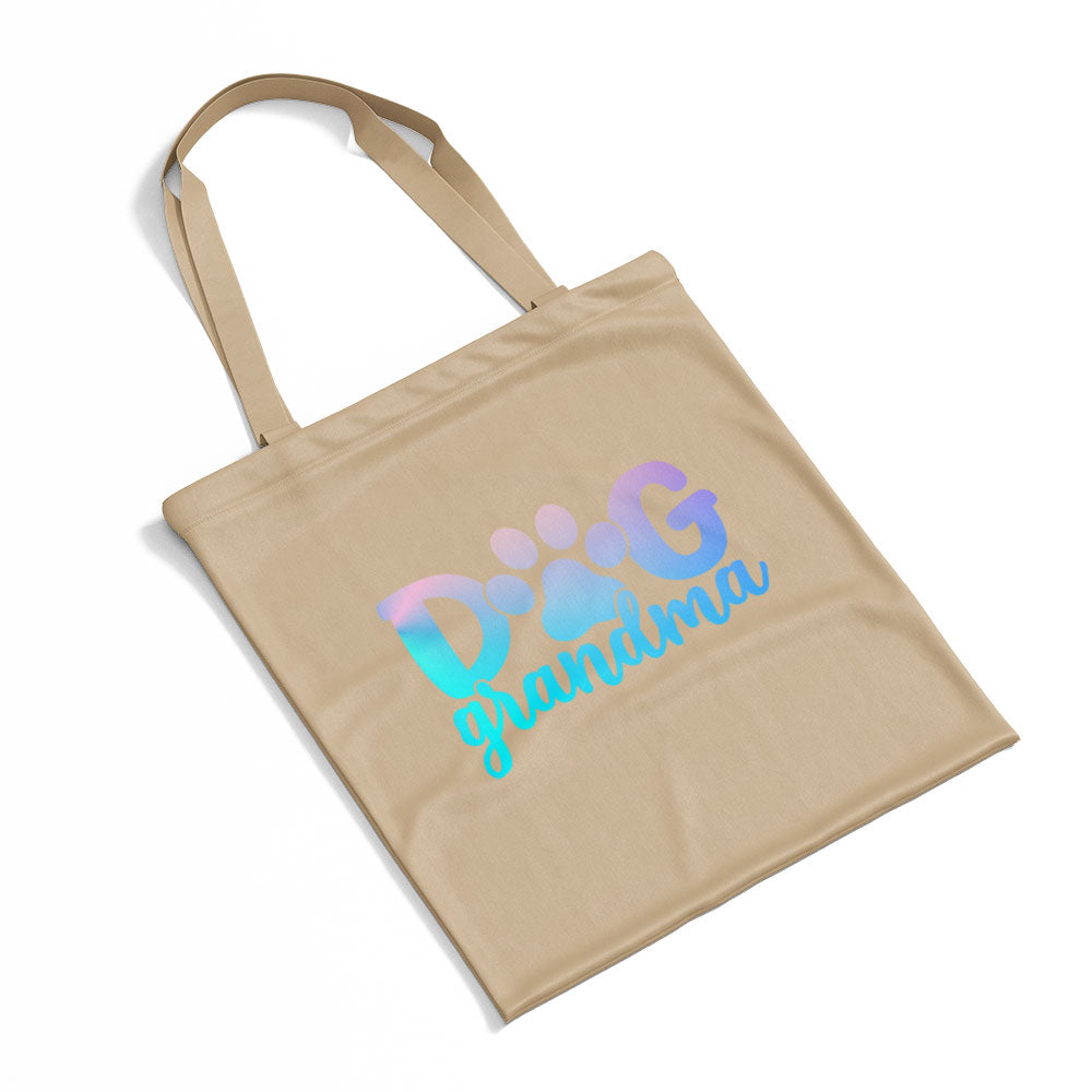 Dog Grandma With Blue Gradient Font Totes at $22.95 found at Personalizedpetlovergifts