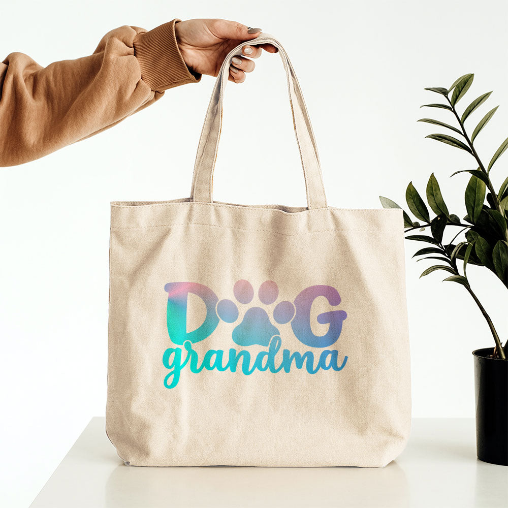 Dog Grandma With Blue Gradient Font Totes at $22.95 found at Personalizedpetlovergifts