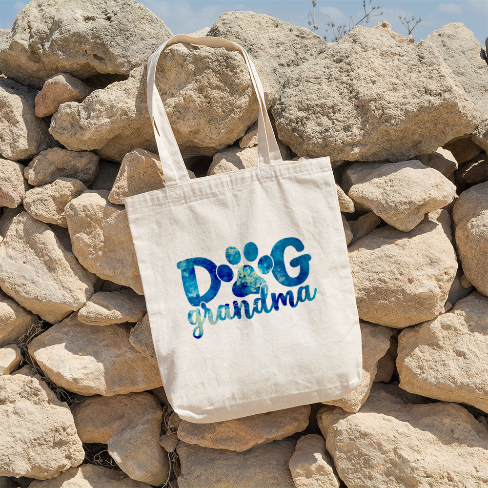 Dog Grandma With Blue Paint Font Totes at $22.95 found at Personalizedpetlovergifts