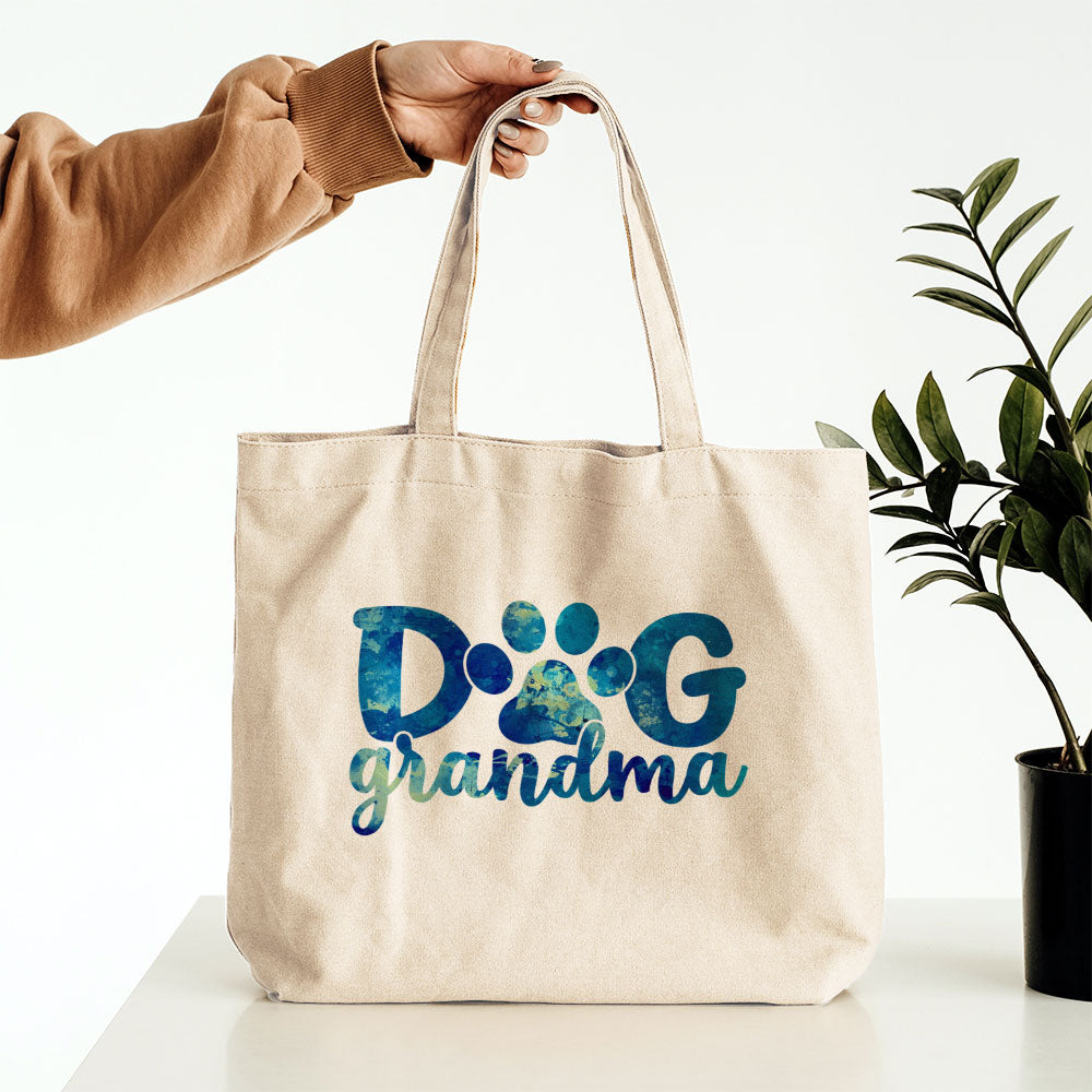 Dog Grandma With Blue Paint Font Totes at $22.95 found at Personalizedpetlovergifts