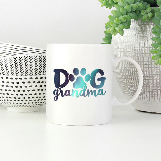 Dog Grandma with Green Galaxy font Mugs at $13.95 found at Personalizedpetlovergifts