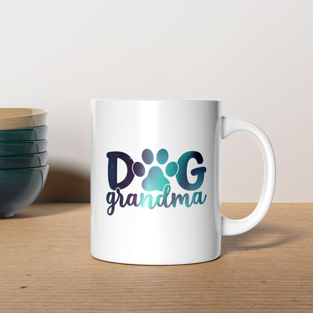 Dog Grandma with Green Galaxy font Mugs at $13.95 found at Personalizedpetlovergifts