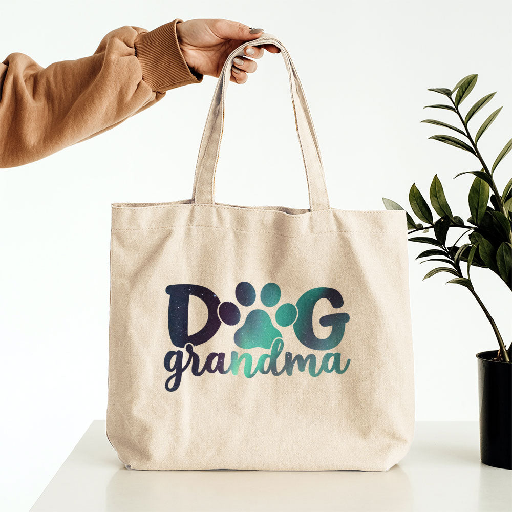 Dog Grandma With Green Galaxy Font Totes at $22.95 found at Personalizedpetlovergifts