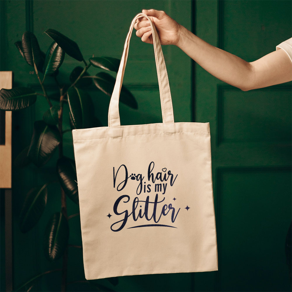 Dog Hair Is My Glitter With Galaxy Font Totes at $22.95 found at Personalizedpetlovergifts