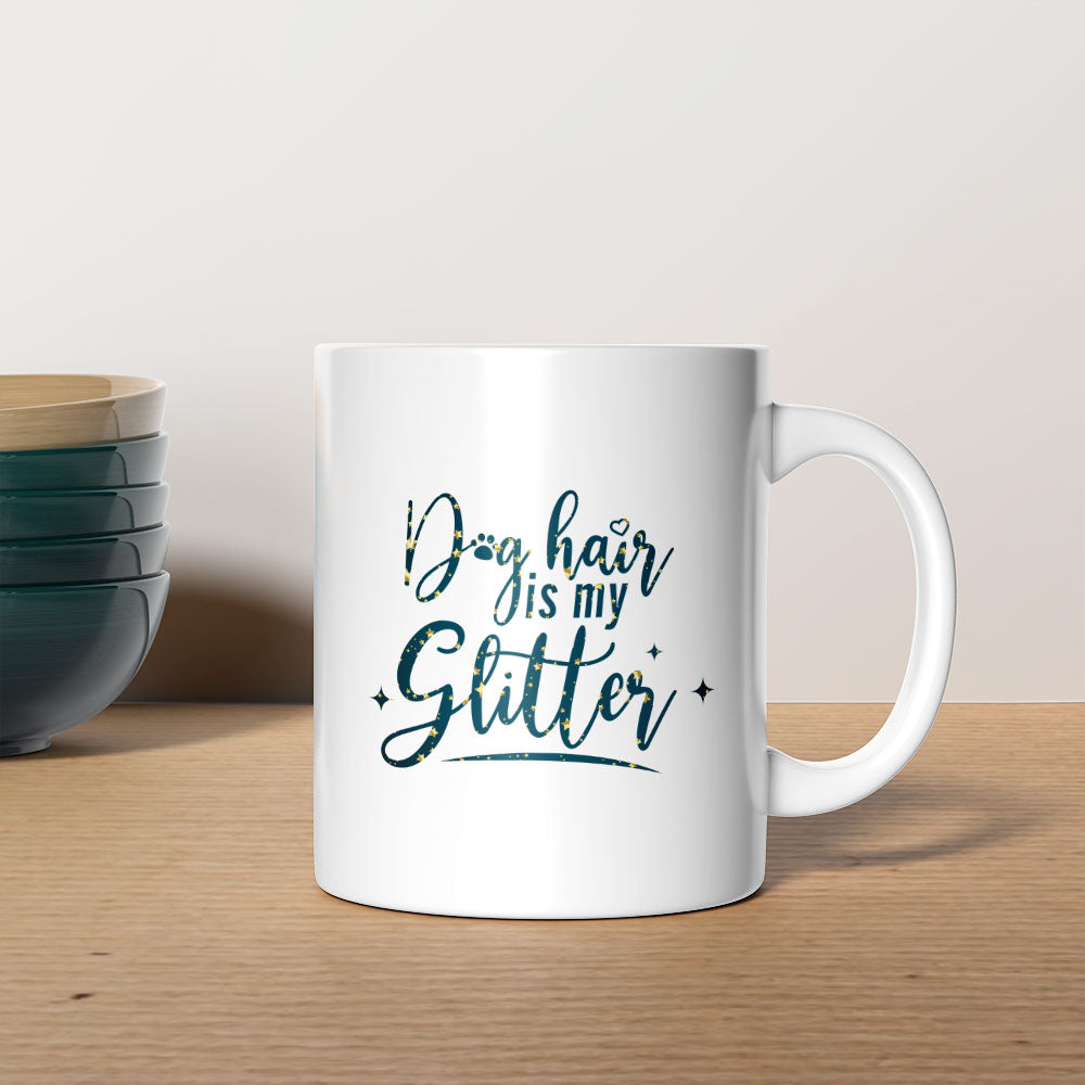 Dog Hair Is My Glitter with star font Mugs at $13.95 found at Personalizedpetlovergifts