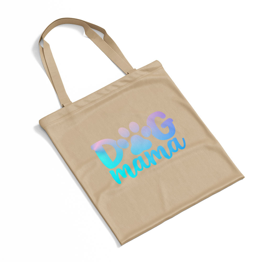 Dog Mama With A Paw With Blue Gradient Font Totes at $22.95 found at Personalizedpetlovergifts