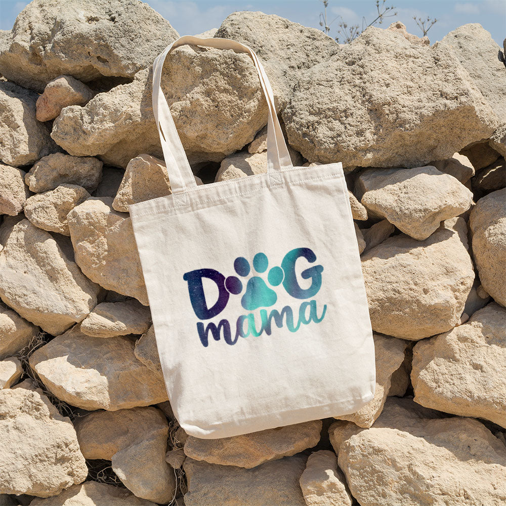 Dog Mama With A Paw With Green Galaxy Font Totes at $22.95 found at Personalizedpetlovergifts