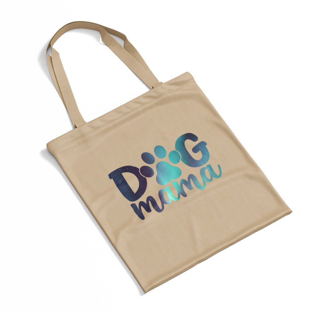 Dog Mama With A Paw With Green Galaxy Font Totes at $22.95 found at Personalizedpetlovergifts