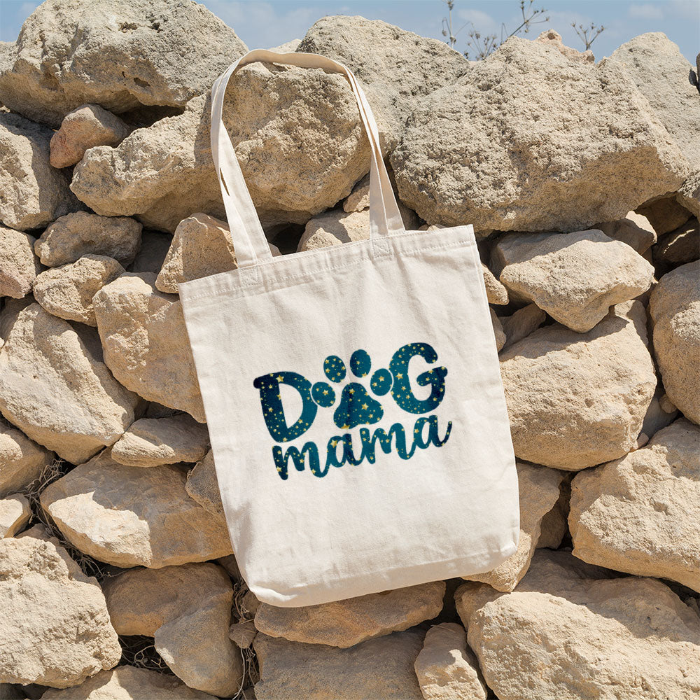 Dog Mama With A Paw With Star Font Totes at $22.95 found at Personalizedpetlovergifts