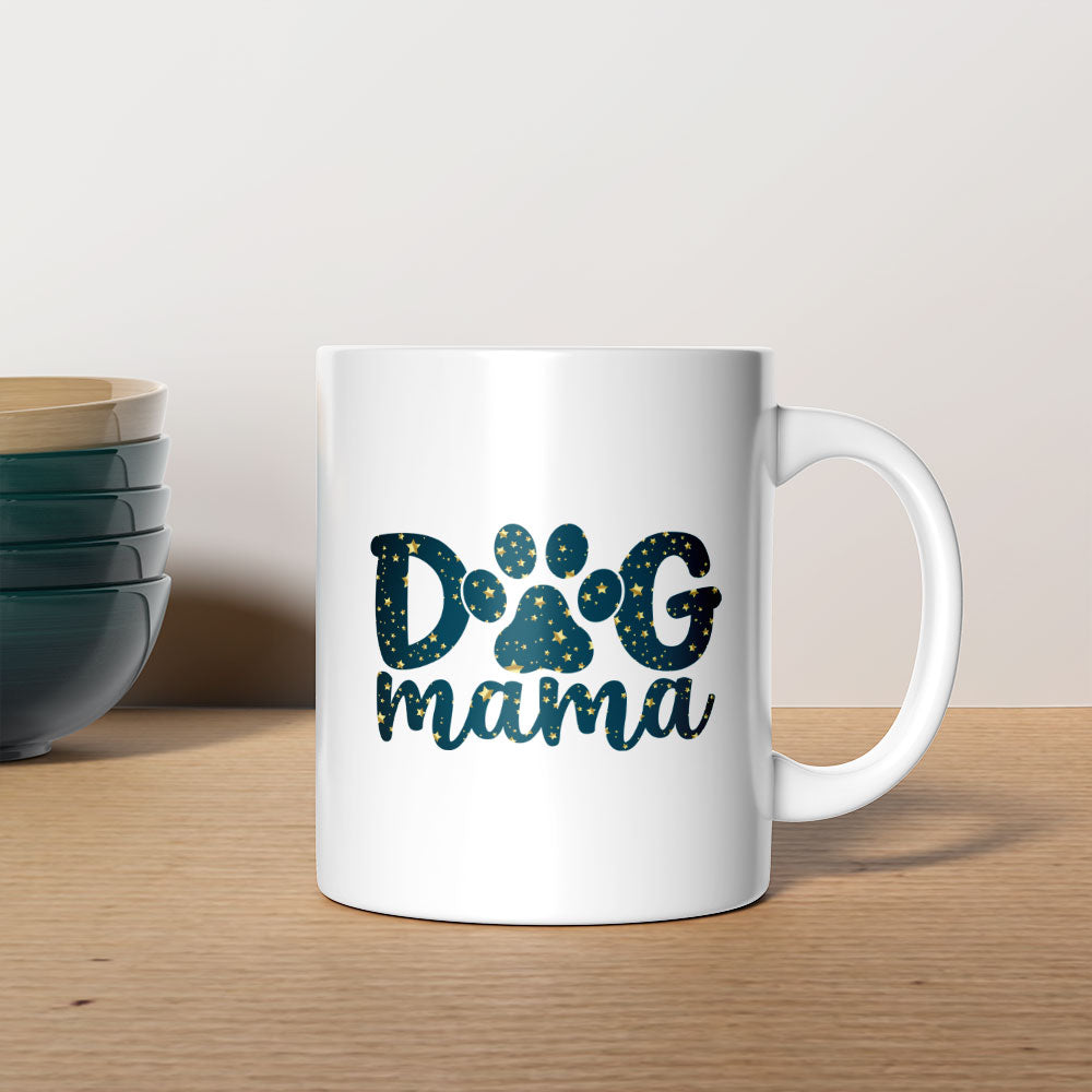 Dog Mama With A Paw with star font Mugs at $13.95 found at Personalizedpetlovergifts